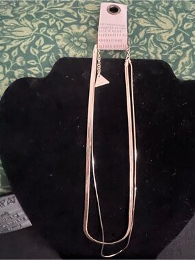 NWT retail $48 14kGoldplate double -Chain Necklace # Anthropologie
